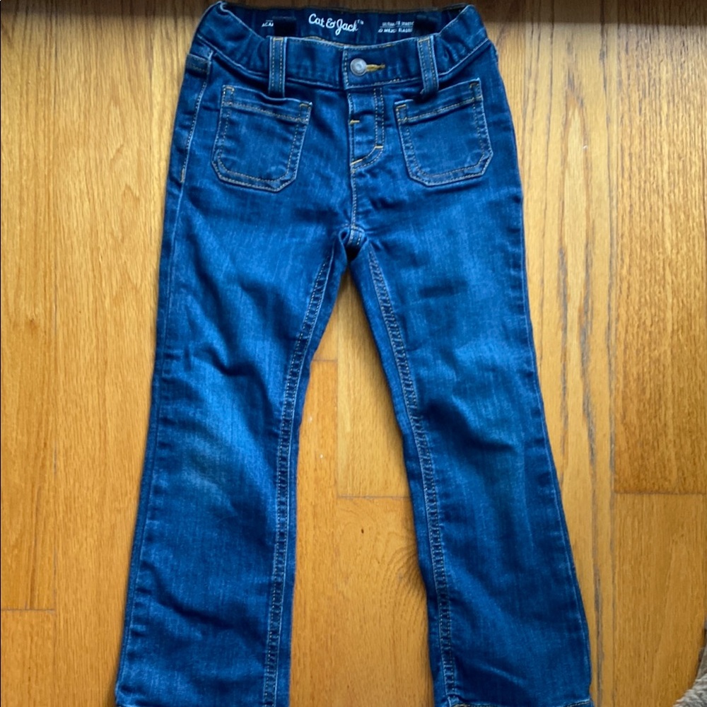 Cat & Jack Patch pocket flared Blue Jeans